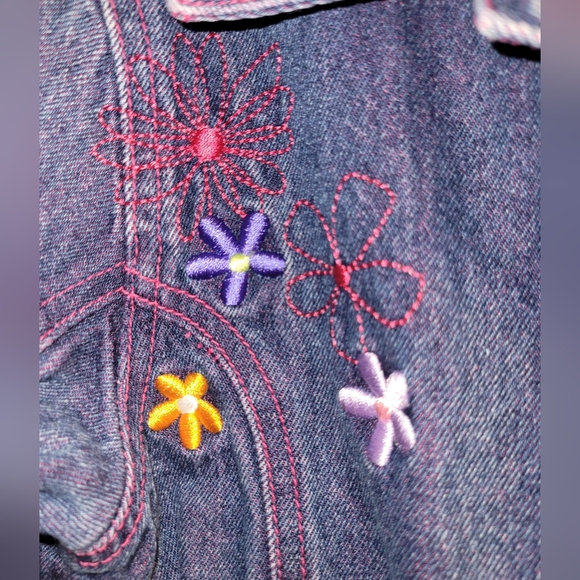 🌷 Vintage Gymboree Winter Sparkle Embroidered Denim Jean Jacket Girls Size 4 - Picture 3 of 6